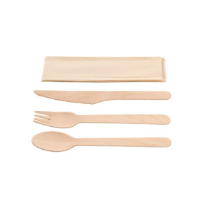 Set 4 en 1 bois c + f + cuil + srv kraft